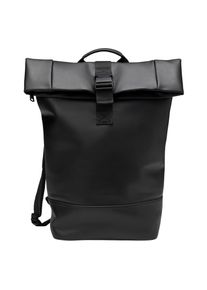 Marc O'Polo MARC O'POLO Rucksack "aus einer Lederalternative aus recyceltem Polyester", schwarz, Polyester, unifarben, casual, Rucksäcke