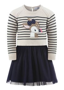 happy girls Mädchen Jerseykleid, blau, casual, Gr. 92, bedruckt, Jersey, Obermaterial: 95% Baumwolle, 5% Elasthan. Obermaterial 2: 100% Polyester.