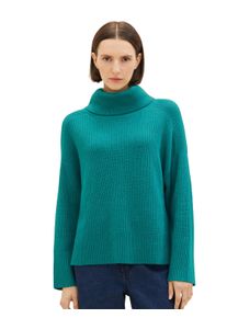 Tom Tailor Damen Strickpullover, grün, casual, Gr. S, Obermaterial: 52% Viskose, 27% Polyester, 21% Polyamid, Pullover, mit Markenlabel