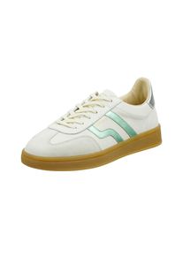 Gant Damen Sneaker "Cuzima", Gr. 38, weiß, Leder, Veloursleder, metallic, modisch, Schuhe, Retro Sneaker, Schnürschuh im Vintage-Look