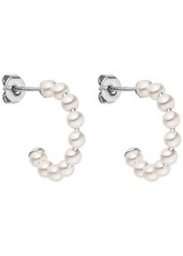 PURELEI Damen Paar Creolen "Schmuck Geschenk Pure Soul Ohrringe, 23171", Edelstahl-Perlen, silber, Edelstahl, Perlen, Ohrringe, mit Muschelperle
