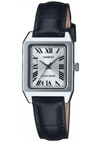 Damen Quarzuhr, schwarz, CASIO TIMELESS COLLECTION, Armbanduhren, Armbanduhr, Damenuhr, analog, Lederarmband