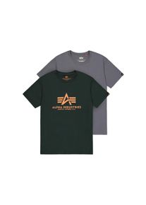 Herren T-Shirt "Alpha Industries Men - T-Shirts Basic T-Shirt BL 2 Pack", blau, Gr. S, Alpha Industries, Obermaterial: 100% Baumwolle, Shirts