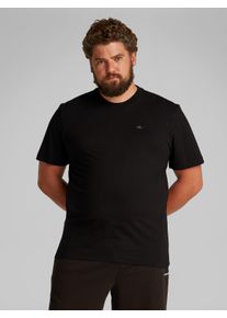 Herren T-Shirt "PLUS WOVEN LABEL REGULAR TEE", schwarz, casual, Gr. XXL, Calvin Klein Jeans Plus, unifarben, Single Jersey, Obermaterial: 100%