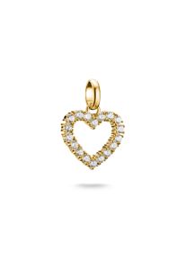 Thomas Sabo Damen Charm Herz "Charm Herz - Connect, CC1237-051-14, CC1237-414-14, CC1237-639-10", gold, Silber 925, recycelt, Charms, mit Rubin
