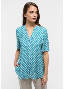 Eterna Damen Longbluse "LOOSE FIT", blau, modisch, Gr. 42, 100% Viskose, Blusen