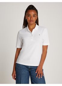 Tommy Hilfiger Damen Poloshirt "1985 Regular Fit Pique Premium Polo", weiß, casual, Gr. XS, unifarben, Piquu00e9, Obermaterial: 96% Baumwolle, 4%