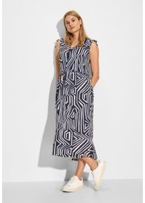 Cecil Damen Jerseykleid, blau, casual, Gr. XXL, bedruckt, Stoff, 95% Livaeco Viscose, 5% Elasthan, Kleider, mit Taillierung