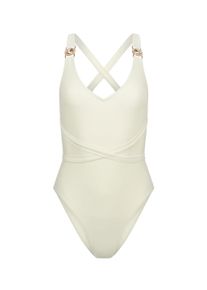 MODA MINX Damen Badeanzug "Amour", beige, elegant, Gr. XS, unifarben, 82% Polyamid, 18% Elasthan, Badeanzüge, mit tollem Steinbesatz
