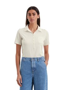 Marc O'Polo MARC O'POLO Damen Poloshirt "mit Material-Mix-Details", weiß, casual, Gr. XXL, unifarben, Obermaterial: 100% Baumwolle, Shirts