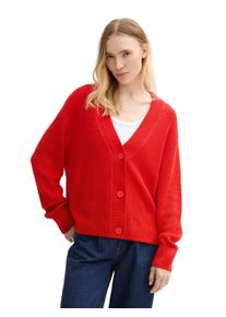 Damen Cardigan, rot, modisch, Gr. M, Tom Tailor Denim, Strick, Obermaterial: 50% Baumwolle, 50% Polyacryl, Strickjacken, mit Strickstruktur und
