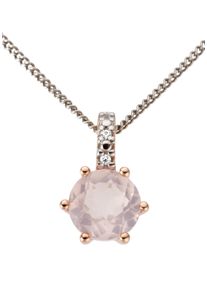 Firetti Damen Ketten-Anhänger "Schmuck Geschenk Gold 333 Halsschmuck Anhänger für Halskette Quarz", 0,01 ct P2 = erkennbare Einschlüsse, Roségold