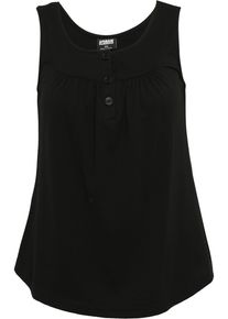 Urban Classics Herren Muskelshirt "Urban Classics Damen Ladies Viscose Button Up Top", schwarz, casual, Gr. XS, unifarben, 50% Baumwolle, 50%