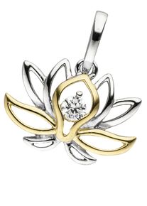 Jobo Damen Ketten-Anhänger "Anhänger Seerose", Silber 925 (Sterlingsilber), gold, Silber 925 (Sterlingsilber), Schmuckanhänger, 925 Silber bicolor
