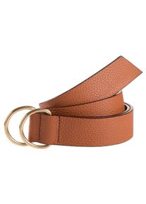 Damen Ledergürtel "TTDABBY", braun, elegant,feminin,modisch, Gr. M, Tom Tailor Denim, unifarben, genarbt, Rindsleder, Gürtel, 2.5 cm breiter