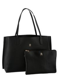 Tommy Hilfiger Damen Tragetasche "TH DISTINCT TOTE", schwarz, Lederimitat, Taschen, Damen Umhängetasche, Schultertasche mit kleinem TH-Schmuckelement