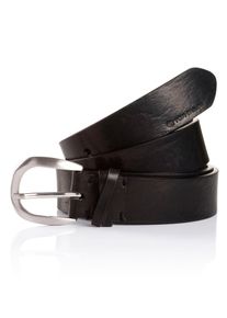Tom Tailor Damen Ledergürtel "TTNANCY", schwarz, casual, Gr. 85, unifarben, Rindsleder, Gürtel, 3 cm breiter Damengürtel, modisch klassisch, reines