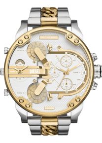 Diesel Herren Chronograph "MR. DADDY 2.0", silber, Armbanduhren, Armbanduhr, Herrenuhr, Edelstahlarmband, analog, Tag, Stoppfunktion