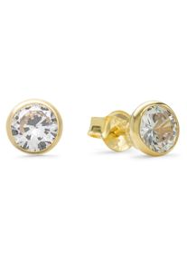 Amor Damen Paar Ohrstecker "2013788", Gelbgold 375, gold, Gelbgold 375, Ohrringe, mit Zirkonia (synth.)