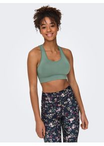 Only Play Damen Sport-BH "ONPDAISY SEAM SPORTS BRA - NOOS", grün, sportlich, Gr. S, unifarben, Jersey, Obermaterial: 92% Polyamid, 8% Elasthan, BHs,