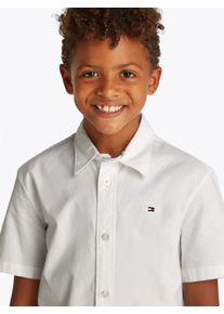 Tommy Hilfiger Jungen Kurzarmhemd "STRETCH OXFORD SHIRT SS", weiß, Gr. 5, unifarben, Web, Obermaterial: 97% Baumwolle, 3% Elasthan, Hemden, mit