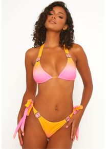 MODA MINX Damen Triangel-Bikini-Top "Club Tropicana", bunt, feminin, Gr. M, mehrfarbig, 82% Polyamid, 18% Elasthan, Bikini-Oberteile, mit funkelndem