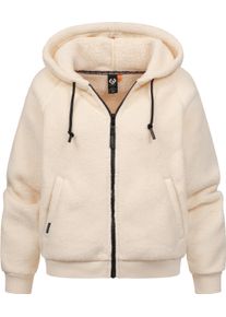 Ragwear Damen Plüschjacke "Taliana", weiß, modisch, Gr. L, Material: 100% Polyester, Jacken, flauschige Übergangsjacke mit Kapuze