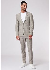 Roy Robson Herren Hosenanzug "mit Karomuster", beige, Gr. 54, 40% Polyester, 31% Viskose, 27% Schurwolle, 2% Elasthan, Anzüge