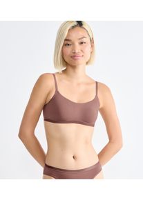Sloggi Damen Bustier "GO Daily Cotton Top", Gr. XL, braun, Single Jersey, Obermaterial: 82% Baumwolle, 18% Elasthan, Basic, BHs, Glanz-Effekt