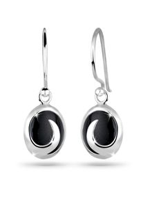 Elli Damen Paar Ohrhänger "Onyx Wellen Edelstein 925 Silber", OneSize,mit Steinen, Silber 925 (Sterlingsilber), schwarz, Silber 925 (Sterlingsilber),
