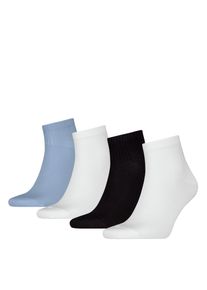 Damen Socken "CKJ MEN QUARTER 4P SHADOW RIB LOGO ECOMM", Calvin Klein Jeans, weiß, Baumwollmischung, unifarben mit Farbeinsatz, Socken, mit diskretem