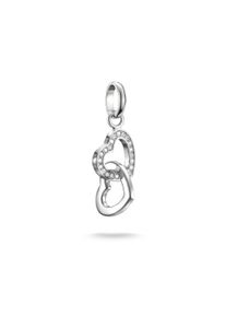 Thomas Sabo Damen Charm-Einhänger "Charm verschlungene Herzen - Connect, CC1201-051-14", silber, Silber 925, recycelt, Charms, mit Zirkonia (synth.)