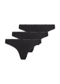 Damen Tanga "3 PACK LACE THONG", Tommy Hilfiger Underwear, Gr. L, schwarz, Spitze, Obermaterial: 53% Baumwolle, 35% Modal, 12% Elasthan, unifarben,