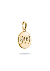 Thomas Sabo Damen Charm-Einhänger "Charm Angel Number 999 vergoldet - Connect, CC1256-414-14", gold, Silber 925, recycelt, Charms, mit Zirkonia