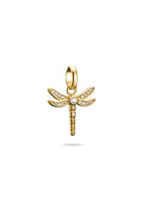 Thomas Sabo Damen Charm-Einhänger "Charm Libellen-Design - Connect, CC1285-051-14, CC1285-414-14", gold, Silber 925, recycelt, Charms, mit Zirkonia