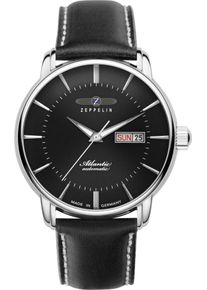 Zeppelin Herren Automatikuhr "Atlantic Automatic Day/Date", schwarz, Armbanduhren, Armbanduhr, Herrenuhr, Leuchtzeiger, Made in Germany