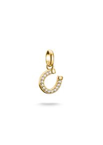 Thomas Sabo Damen Charm-Einhänger "Charm Hufeisen-Design vergoldet - Connect, CC1280-414-14", gold, Silber 925, recycelt, Charms, mit Zirkonia