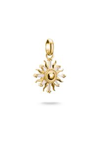 Thomas Sabo Damen Charm Sonne "Charm Sonnenzauber mit Zirkonia - Connect,CC1246-051-14,CC1246-414-14", gold, Silber 925, recycelt, Charms, mit