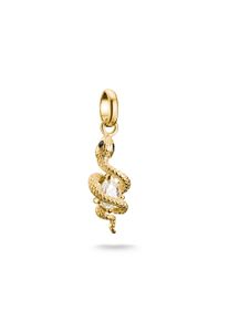 Thomas Sabo Damen Charm-Einhänger "Charm Schlangen-Optik - Connect, CC1264-041-14, CC1264-565-14", gold, Silber 925, recycelt, Charms, mit Zirkonia