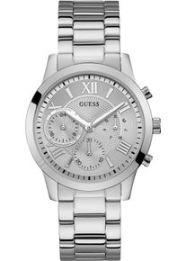 Guess Damen Multifunktionsuhr "SOLAR", silber, Armbanduhren, Armbanduhr, Quarzuhr, Damenuhr, Datum, Edelstahlarmband