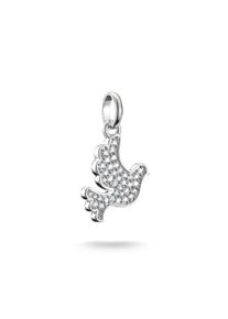 Thomas Sabo Damen Charm-Einhänger "Charm Friedenstaube - Connect, CC1267-051-14", silber, Silber 925, recycelt, Charms, mit Zirkonia (synth.)