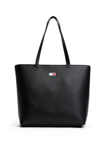 Tommy Jeans Damen Tragetasche "TJW MUST TOTE", schwarz, Lederimitat, Taschen, Damen Umhängetasche, Shopper, Schultertasche mit doppeltem Henkel