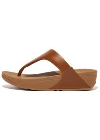 fitflop Damen Dianette "LULU LEATHER TOEPOST", Gr. 40, transparent, Rindsleder, unifarben, modisch, Schuhe, Pool Slides, Pantolette, Badeschuh mit