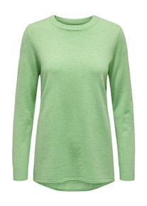 Only Damen Rundhalspullover "ONLIBI LS LONG HIGLOW O-NECK CC KNT", grün, modisch, Gr. XS, meliert, Strick, Obermaterial: 50% Viskose, 27% Nylon, 23%