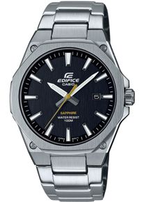 CASIO EDIFICE Herren Quarzuhr, silber, Armbanduhren, Armbanduhr,Herrenuhr,bis 10bar wasserdicht,Saphirglas,Edelstahlarmband