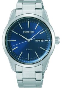 Seiko Herren Solaruhr, silber, Armbanduhren, Armbanduhr, Herrenuhr, Datum, Saphirglas, Edelstahlarmband