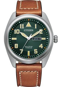 Citizen Herren Solaruhr, braun, Armbanduhren, Armbanduhr, Herrenuhr, Datum, Titan