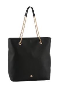 Damen Henkeltasche "MINIMAL MONOGRAM CHAIN TOTE", Calvin Klein Jeans, schwarz, Lederimitat, unifarben, Taschen, Shopper, große Umhängetasche, Damen