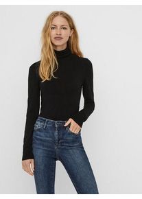 Véro Moda VERO MODA Damen Rollkragenpullover "VMGLORY LS ROLLNECK BLOUSE GA NOOS", schwarz, modisch, Gr. M, unifarben, Strick, Feinstrick, Obermaterial: 80%