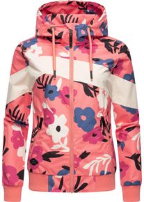Ragwear Damen Outdoorjacke "Nuggie Block Flower", orange, modisch, Gr. L, Außenmaterial: 100% Polyester, Innenfutter: 100% Polyester, Jacken,